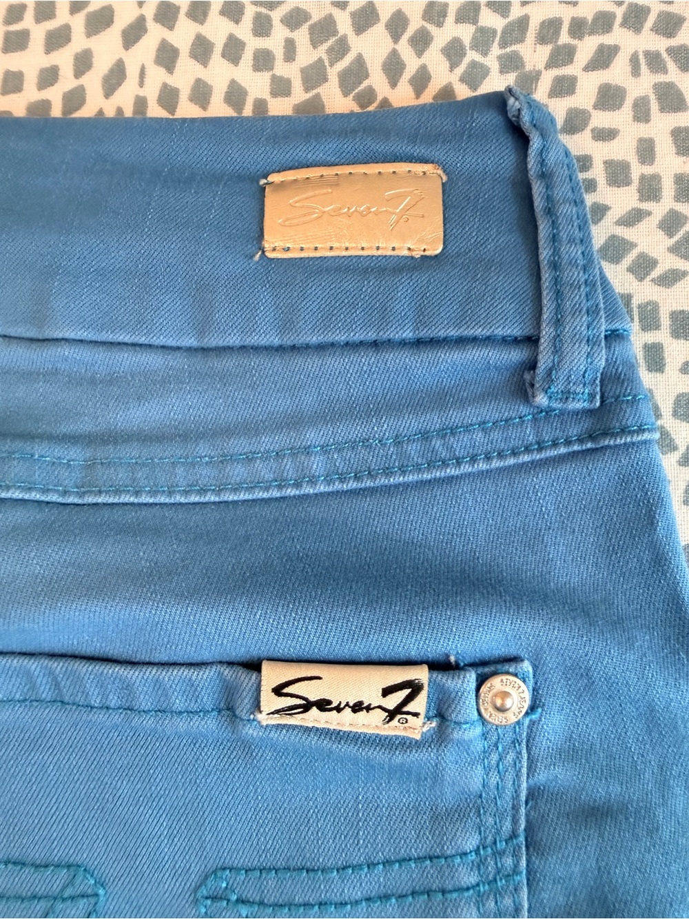 Seven7 Vibrant Blue Ankle Skinny Jeans Womens Mid Rise Denim - Picture 6 of 15
